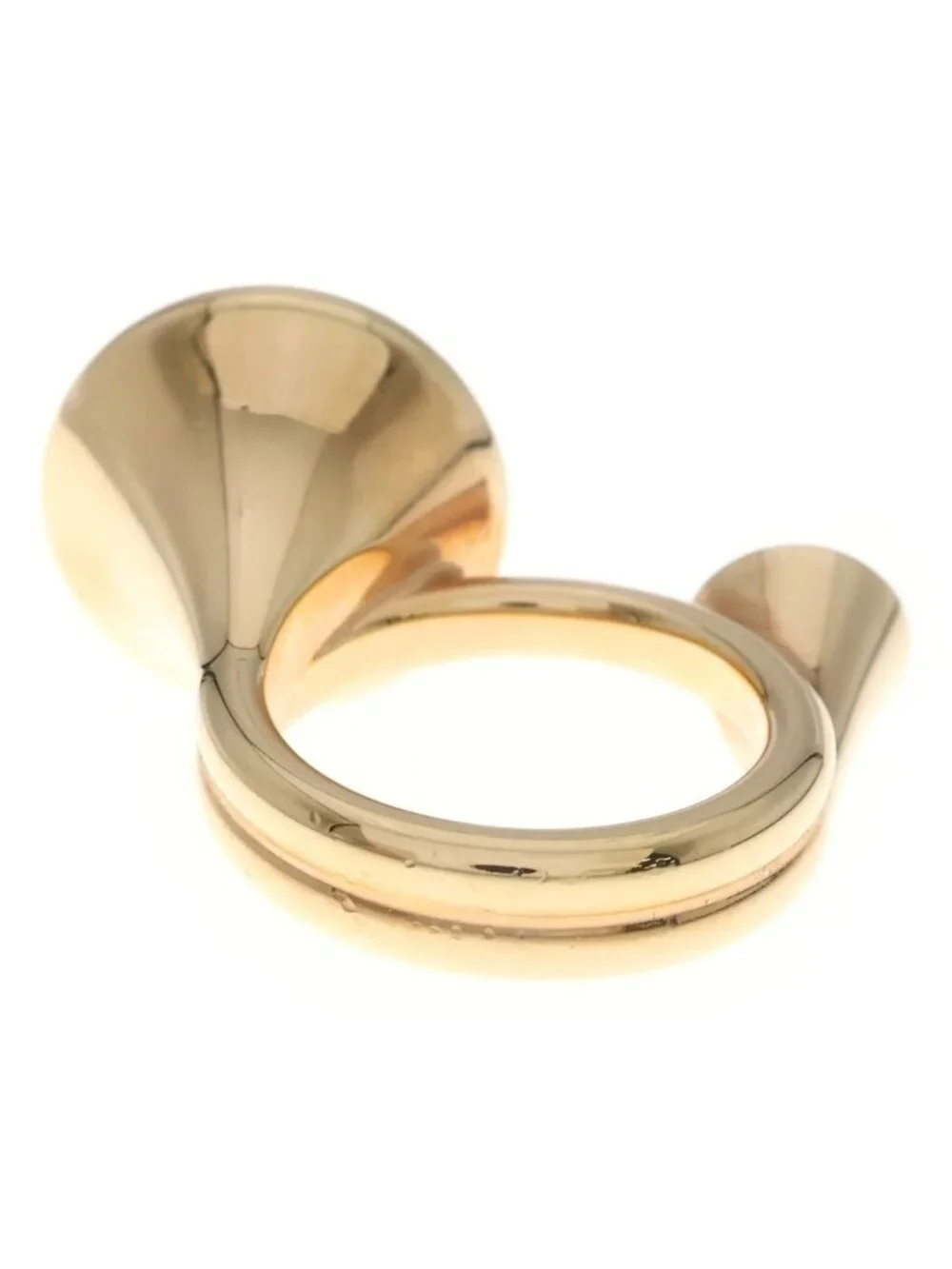Hermes Col Horn Motif Ring Pink Gold